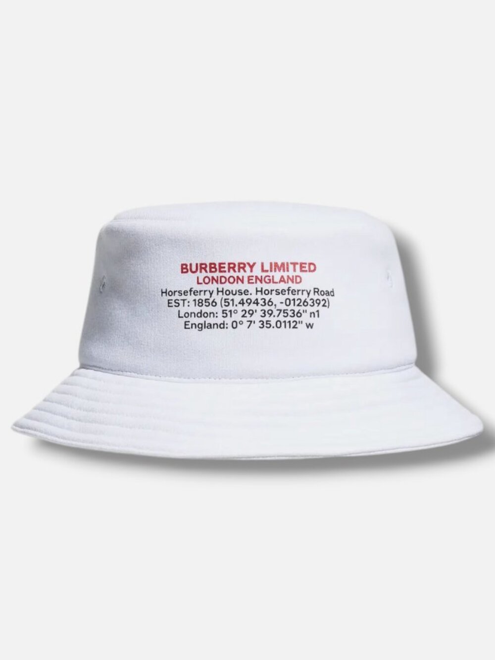 Burberry Women's White Horseferry Logo Jersey Bucket Hat Size XS